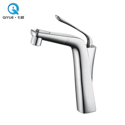 High quality polishing pull out type chrome plated grifo de bano single handle bathroom brass basin mixer faucet