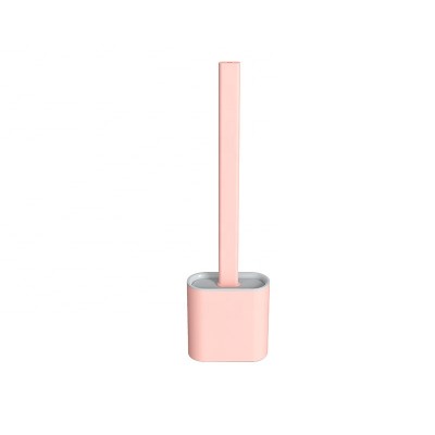 Colorful deep cleaning flexible household bathroom soft TPR plastic silicone toilet brush with holder set